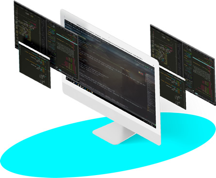 monitorcon pantallas salientes haciendo alución a nuestro negocio que es una agencia de desarrollo de software